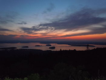 Scenic view of sea at sunset