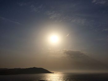 Scenic view of calm sea at sunset