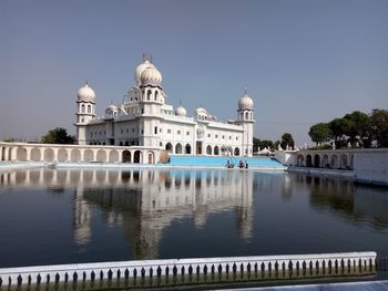 Reflection of buildings in water