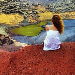 Woman standing in water