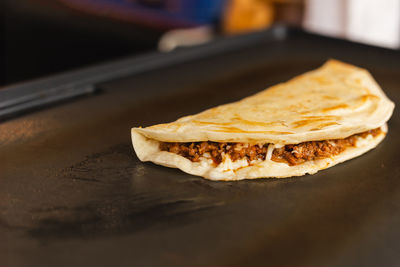 Close-up of food on table