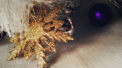 Close-up of illuminated christmas tree