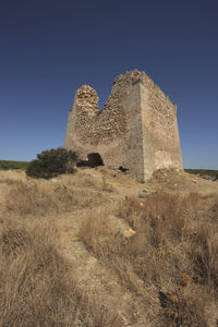 Low angle view of castle against clear sky