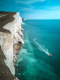 High angle view of sea against sky