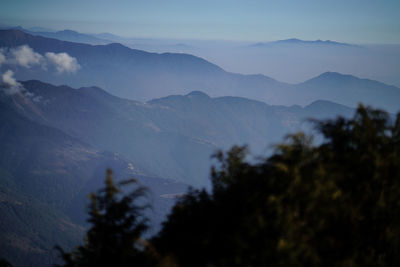 Scenic view of mountains against sky