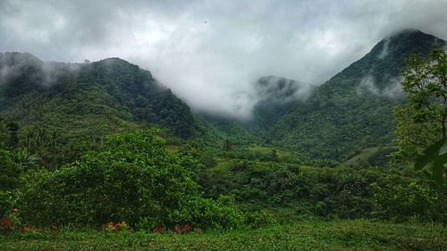 Scenic view of mountains against sky