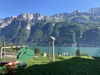 Panoramic view of landscape and mountains against sky