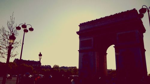Low angle view of building against clear sky