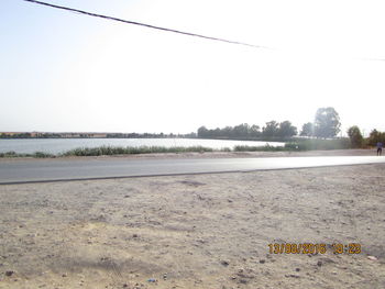 Scenic view of lake against clear sky