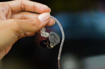 Close-up of person holding hands