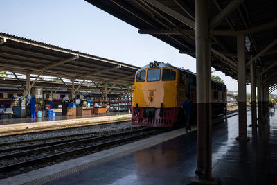 Train at railroad station platform