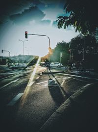 Cars on street in city