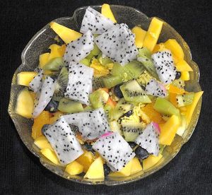 Directly above shot of fruits in plate