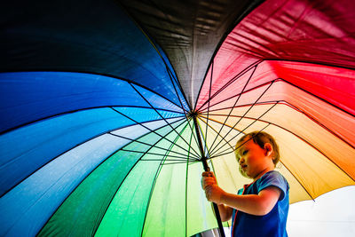 The colors of the umbrella represent childrens mind creative so beautiful ready to engage at anytime