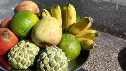 Close-up of fruits in plate