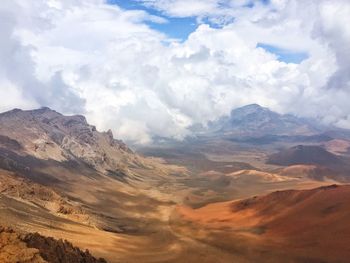 Scenic view of dramatic landscape against sky