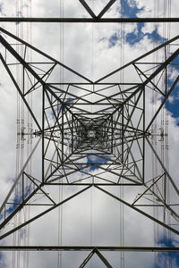 Abstract background texture image of power transmission lines running behind pylon