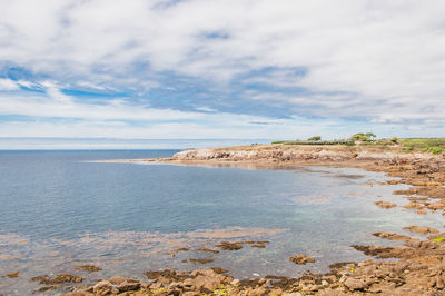 Scenic view of beach against sky