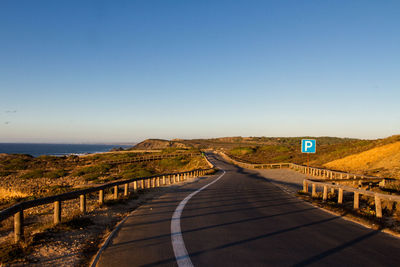 View of road against clear sky