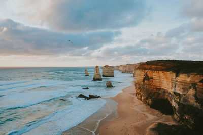 Scenic view of beach against sky