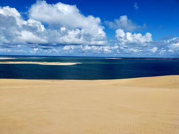 Scenic view of beach against sky