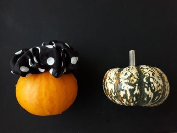 Close-up of pumpkin against black background