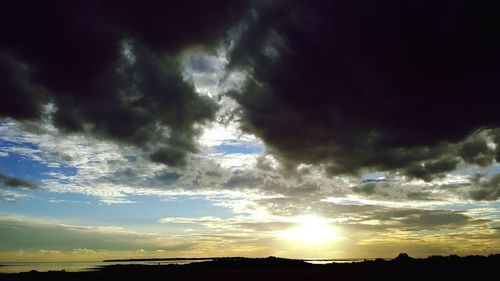 Scenic view of cloudy sky at sunset