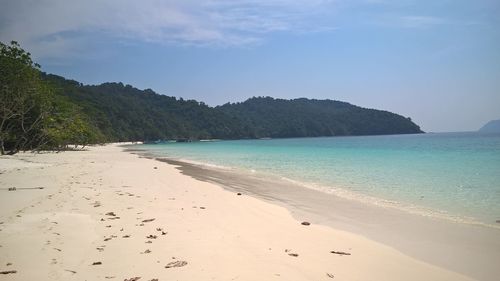 Scenic view of beach against sky