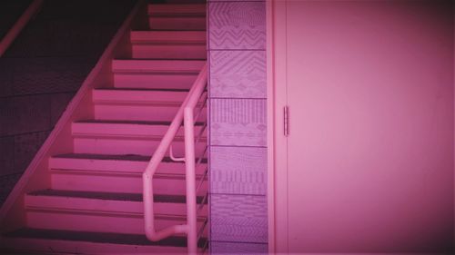 High angle view of spiral staircase of building