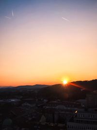 Sunset over city