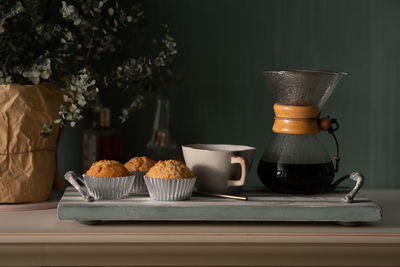 Coffee cup on table