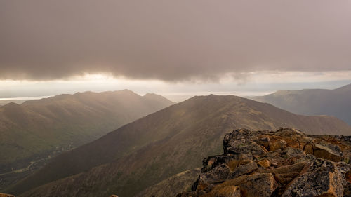 Scenic view of mountains against sky