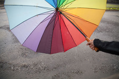 Full length of woman in umbrella