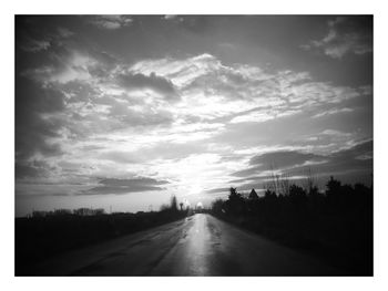 Country road at sunset