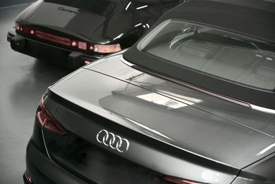 High angle view of cars on street