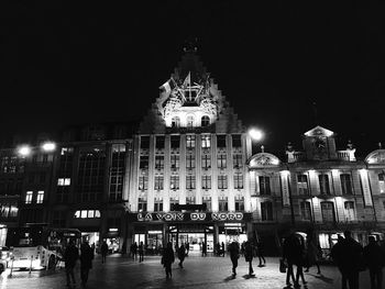 Tourists at night