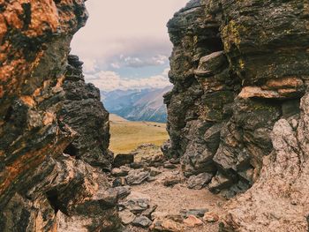 Scenic view of mountains against sky