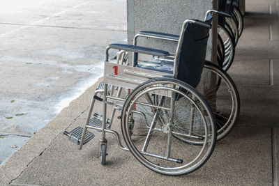 Wheelchair on corridor