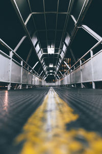 Surface level of illuminated underground walkway