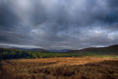 Scenic view of landscape against cloudy sky