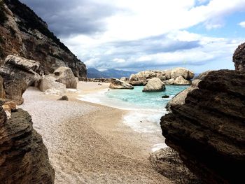 Scenic view of beach against sky