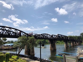 Bridge over river against sky