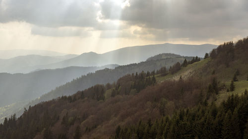 Scenic view of mountains against sky