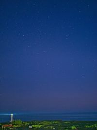 Scenic view of field against sky at night