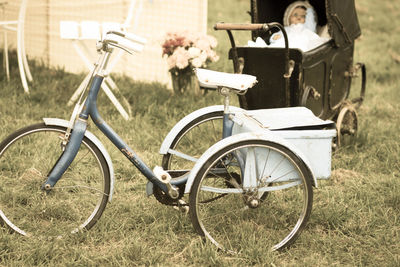 Bicycle on field