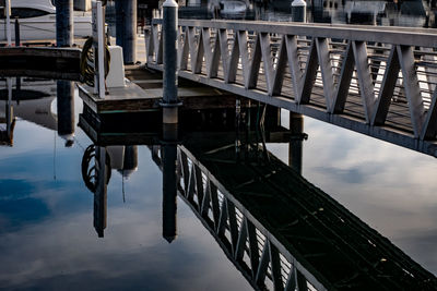 Pier on bridge against sky