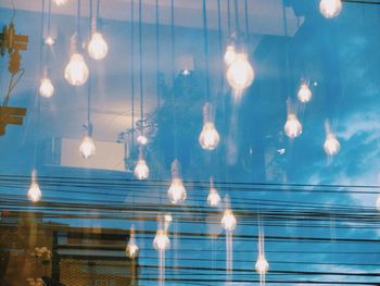 Reflection of illuminated lights in water