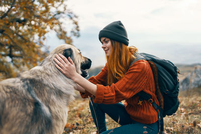 Young woman with dog