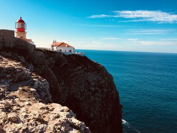 Scenic view of sea and buildings against sky