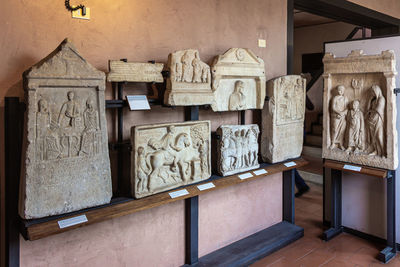 View of buddha statue against wall in building